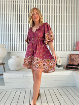 Evelyn Mini Dress - Bee Orchid