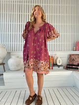 Evelyn Mini Dress - Bee Orchid