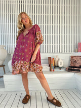 Evelyn Mini Dress - Bee Orchid