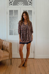 Boheme Blouse - Midnight Meadow
