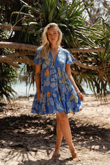 Rhys Mini Dress - Blue Bell