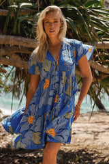 Rhys Mini Dress - Blue Bell