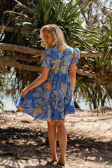 Rhys Mini Dress - Blue Bell