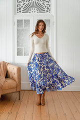 Vela Skirt - Indigo Bloom