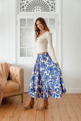 Vela Skirt - Indigo Bloom