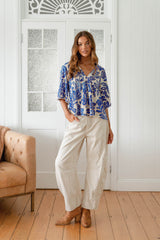 Gabriella Top - Indigo Bloom