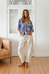 Gabriella Top - Indigo Bloom