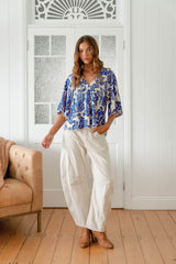 Gabriella Top - Indigo Bloom