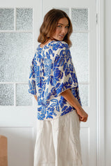 Gabriella Top - Indigo Bloom