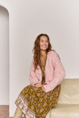 Pink Flame Knit Cardigan - Jaase