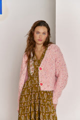 Pink Flame Knit Cardigan - Jaase
