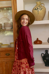 Maroon Cozy Knit Cardigan - Jaase