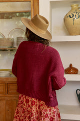 Maroon Cozy Knit Cardigan - Jaase