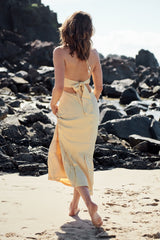 Ethereal Frill Midi Dress- Golden Harvest ~ MOS the label