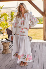 Ophelia Midi Skirt- Ivory ~ MOS the label