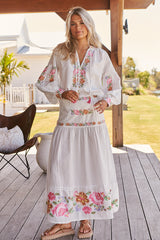 Ophelia Midi Skirt- Ivory ~ MOS the label