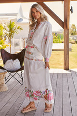 Ophelia Midi Skirt- Ivory ~ MOS the label