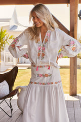 Ophelia Midi Skirt- Ivory ~ MOS the label