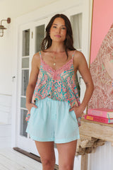 Flora Shorts Turquoise - Still Colour