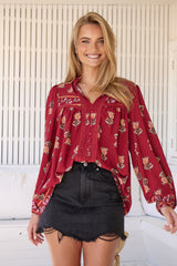 Bee Blouse - Grenache