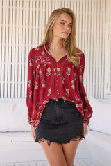 Bee Blouse - Grenache