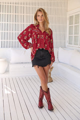 Bee Blouse - Grenache