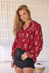 Bee Blouse - Grenache