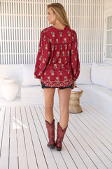 Bee Blouse - Grenache