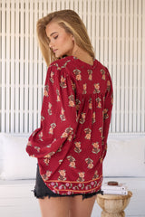 Bee Blouse - Grenache