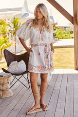 Ophelia Mini Dress-Ivory ~ MOS the label