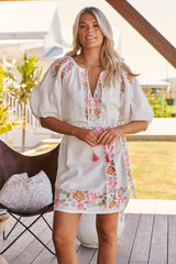 Ophelia Mini Dress-Ivory ~ MOS the label