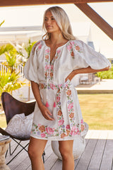 Ophelia Mini Dress-Ivory ~ MOS the label