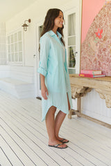 Turquoise Harper Shirt Dress - Still Colour