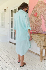 Turquoise Harper Shirt Dress - Still Colour