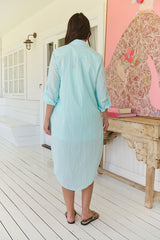 Turquoise Harper Shirt Dress - Still Colour