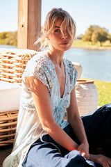 Make A Splash Embellished Top ~ Free People