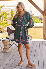 Ophelia Mini Dress-Pine ~ MOS the label