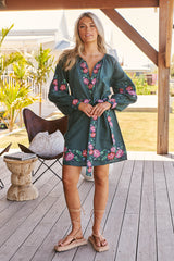 Ophelia Mini Dress-Pine ~ MOS the label