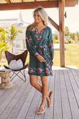 Ophelia Mini Dress-Pine ~ MOS the label