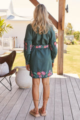 Ophelia Mini Dress-Pine ~ MOS the label