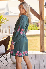 Ophelia Mini Dress-Pine ~ MOS the label