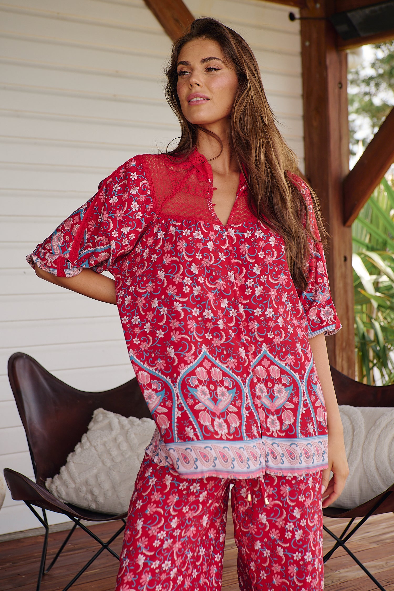 Florence Braided Blouse, English Rose main image 1