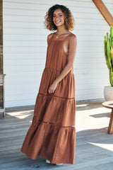 Lou Maxi Dress Gingernut - Rhodes