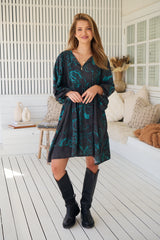 Adela Mini Dress - Midnight Lilly