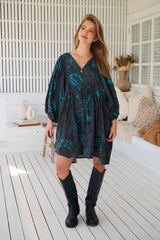 Adela Mini Dress - Midnight Lilly