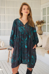 Adela Mini Dress - Midnight Lilly