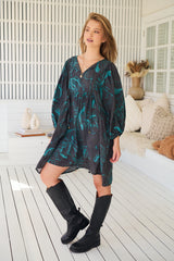 Adela Mini Dress - Midnight Lilly
