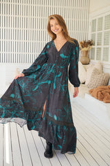 Carmen Maxi Long sleeve -Midnight Lilly