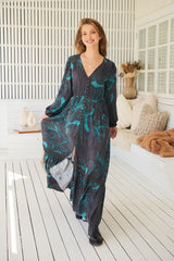 Carmen Maxi Long sleeve -Midnight Lilly
