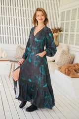 Carmen Maxi Long sleeve -Midnight Lilly